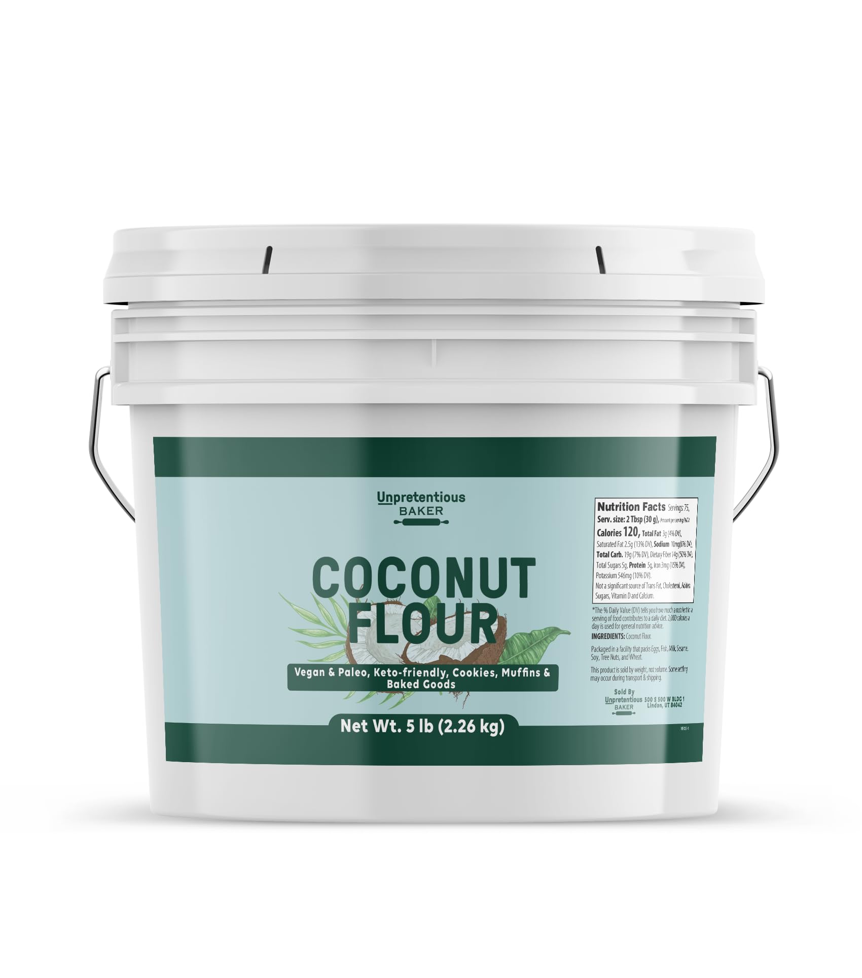 Unpretentious Coconut Flour, 1 Gallon, Vegan, Wheat Flour Alternative, Keto-Friendly