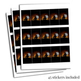 Amanda Creation Spooky Halloween Haunted House Mini Chocolate Candy Bar Sticker Wrappers, 45 1.4" x 2.6" Wrap Around Labels, Great for Party Favors