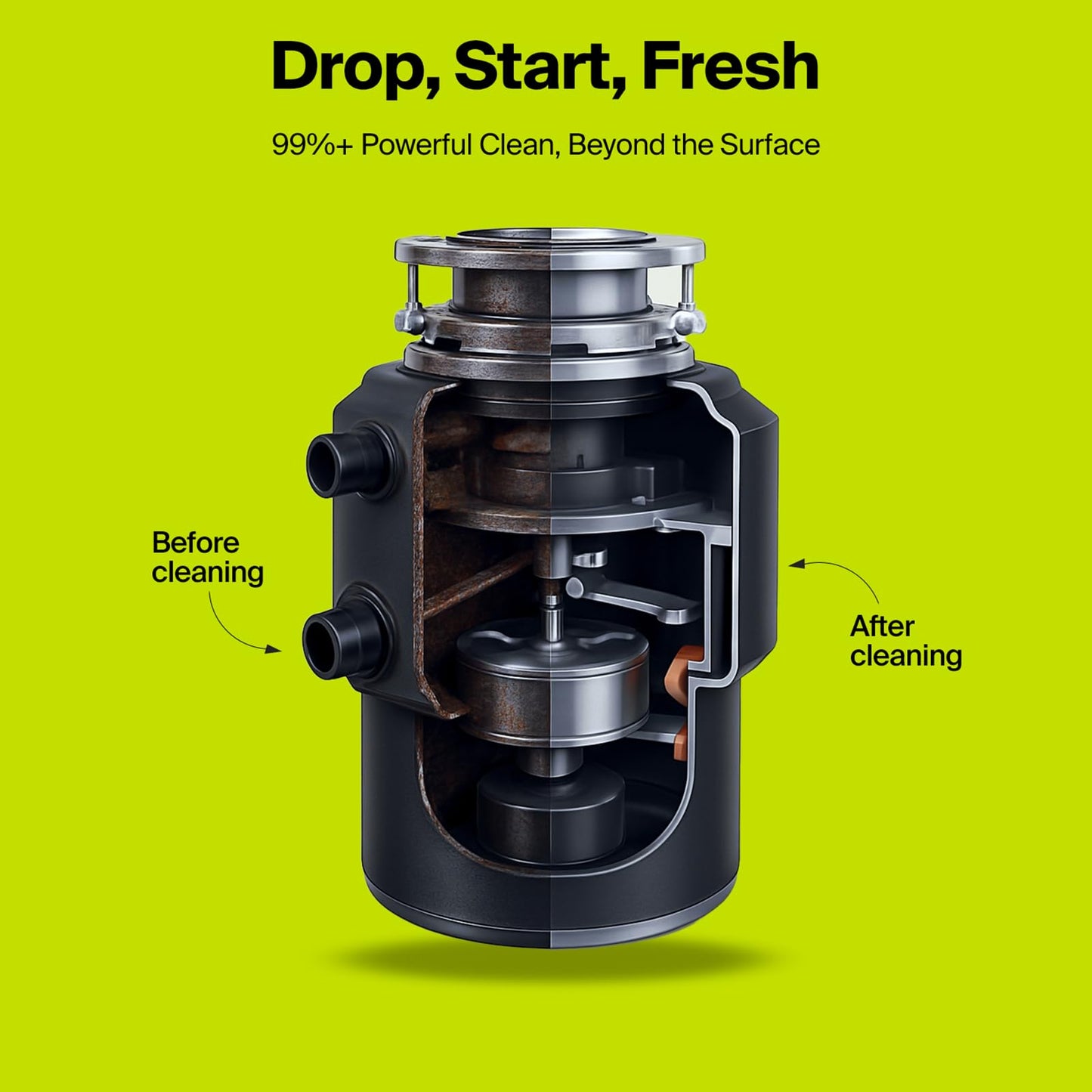 CECEBEAR Garbage Disposal Cleaner and Deodorizer Tablets, 24 Pack, Foaming Kitchen Sink Drain Cleaner, Peach Scent, Helps Maintain a Clean Disposal