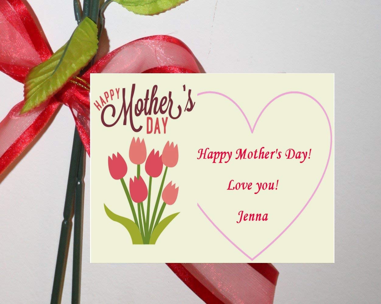 Personalized Chocolate Rose Bouquet for Mother's Day of 6 Roses with Gift Card