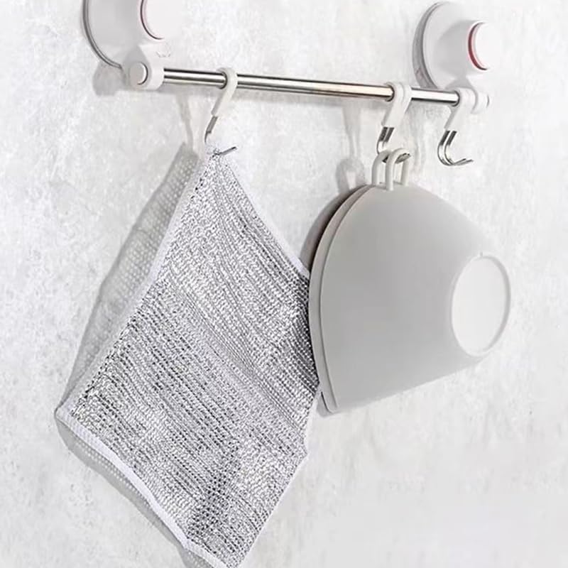 BlissVeritura Reusable Non Scratch Wire Dishcloth, 10pcs Steel Wire Cloths, Double-Layer Stainless Rag, Kitchen Cleaning Cloths, Suitable for Sinks