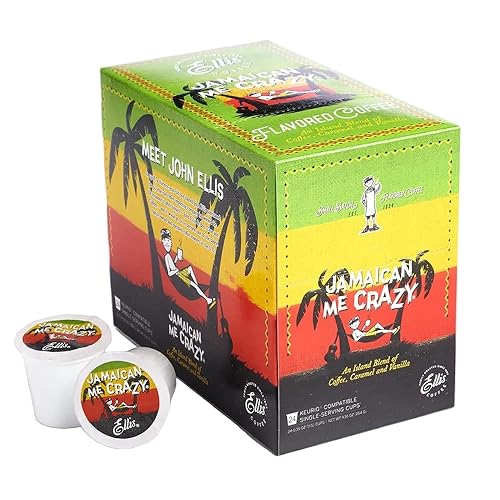 Ellis Coffee - Jamaican Me Crazy® - Flavored Coffee - Single Serve Coffee Pods - For Use in Most K-cups and Keurig 2.0 Brewers - 24 Count