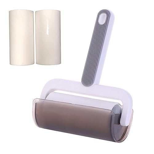 Jay&Ann Lint Roller for Pet Hair Extra Sticky Dustproof Reusable Lint Remover for Clothes Couch Carpet Furniture 1 Handle with 3 Refills Grey