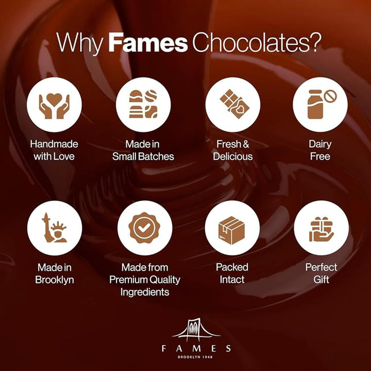 Valentine's Day Chocolate Box Gift - Kosher, Dairy-Free Chocolates - Valentines Day Chocolate Assortment from Brooklyn, Gourmet Valentine Chocolate