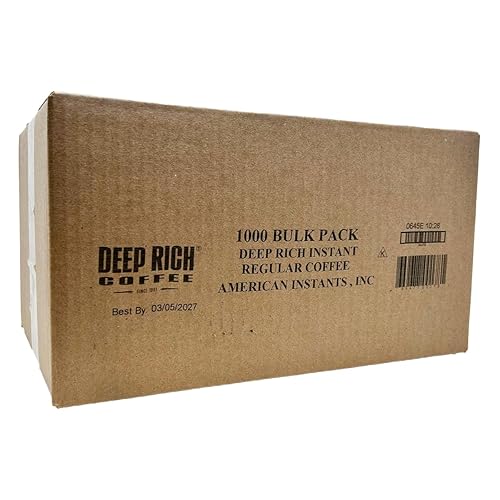DEEP RICH Instant Coffee 1000-count Single Serve 1.4 gram packets
