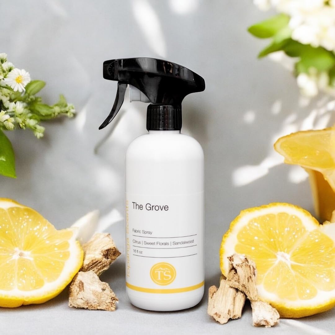 Topanga Scents The Grove Fabric Spray - 16 fl oz | Citrus, Sweet Florals & Sandalwood | Vegan, Phthalate?Free