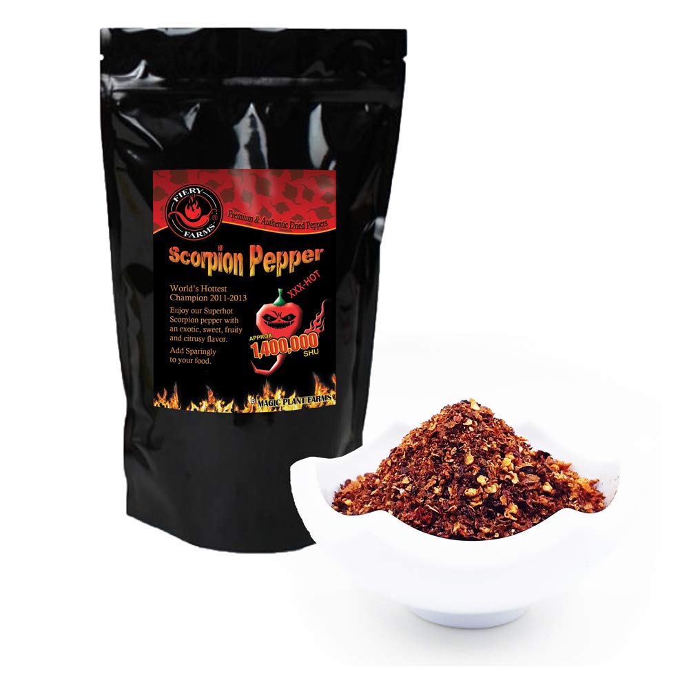 Red Scorpion Butch -T Pepper Powder by Magic Plant, 8 Oz - 1.2M+ SHUs - Extreme Heat, Sweet & Fruity Flavor - Natural, Non-GMO Gourmet Fine Ground