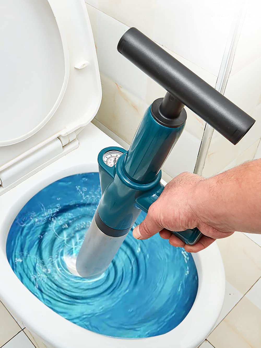 LeTkingok Manual Toilet Pipe Dredger Drain Cleaner Blocking Pipe Effectively Dredging Bathroom Kitchen Sink Cleaning Tool