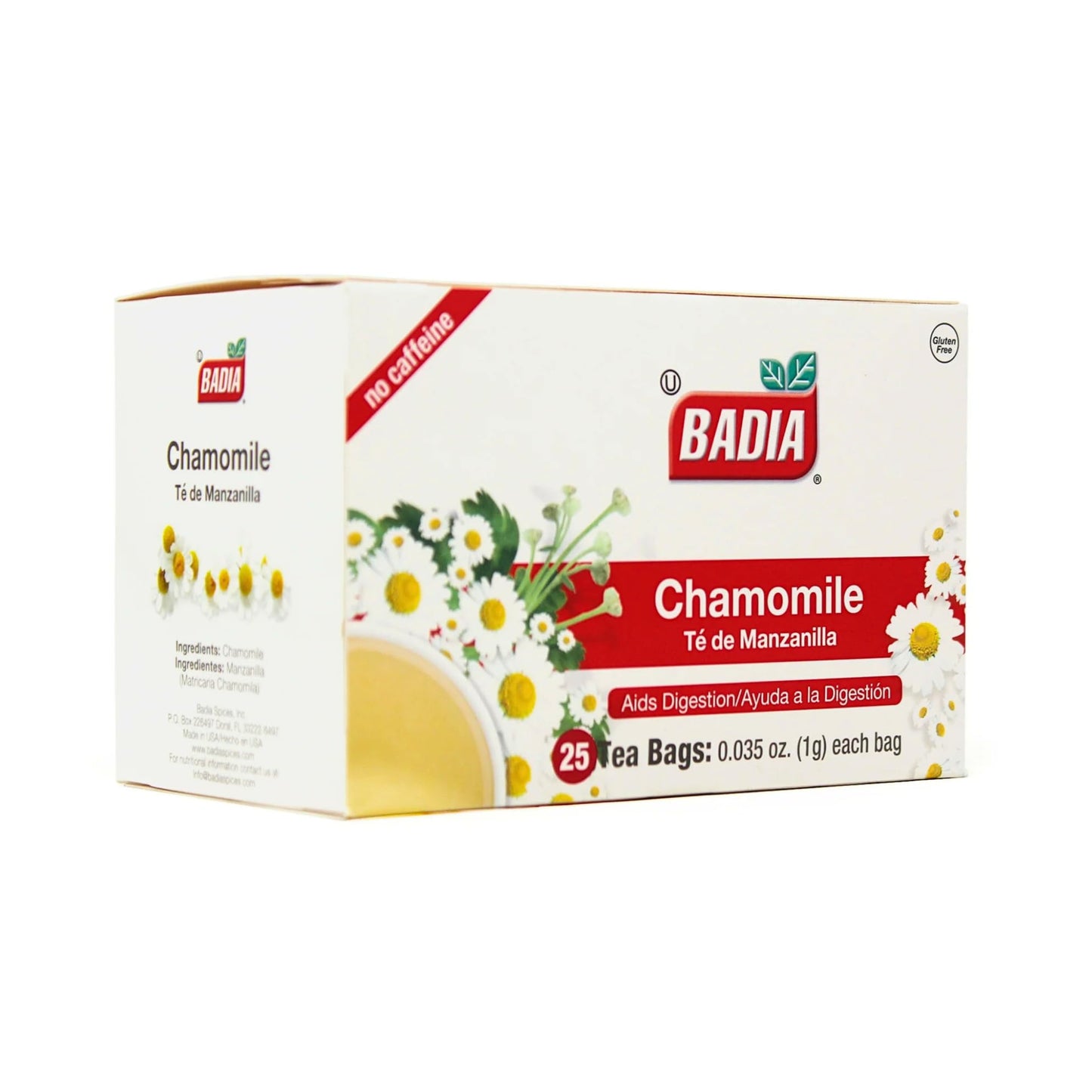 Badia Chamomile Tea, 25 Bags - Soothing Chamomile Flower (Manzanilla) Herbal Tea for Relaxation & Peaceful Moments