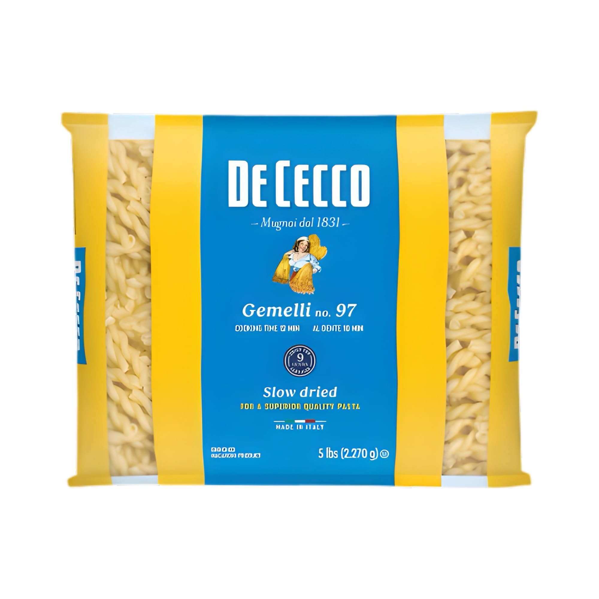De Cecco Semolina Pasta, Gemelli No.97, 5 Pound (Pack of 4)