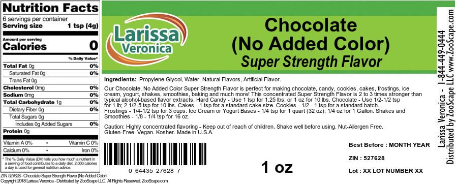 Chocolate Super Strength Flavor (No Added Color) (1 oz, ZIN: 527628) - 3 Pack