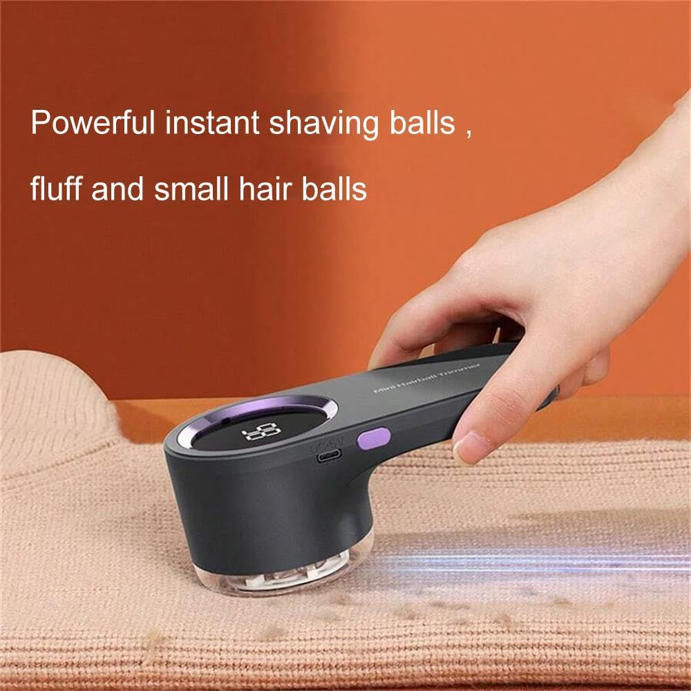 LED Digital Fabric Razor - 6 - Blades, C-Type Quick Charge for Easy Lint Removal