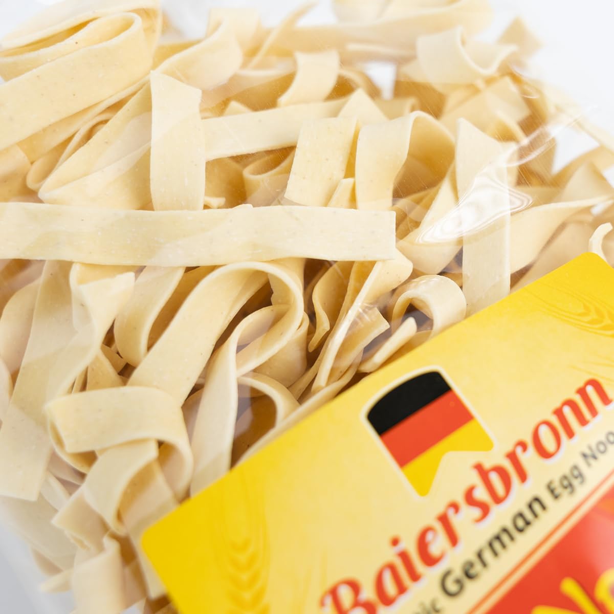BAIERSBRONN Extra Broad Egg Noodles 1.1lb(1x1.1lb) - Restaurant-Quality Texture from Germany, Kosher, Made with 100% Pure Durum Semolina & Fresh Eggs