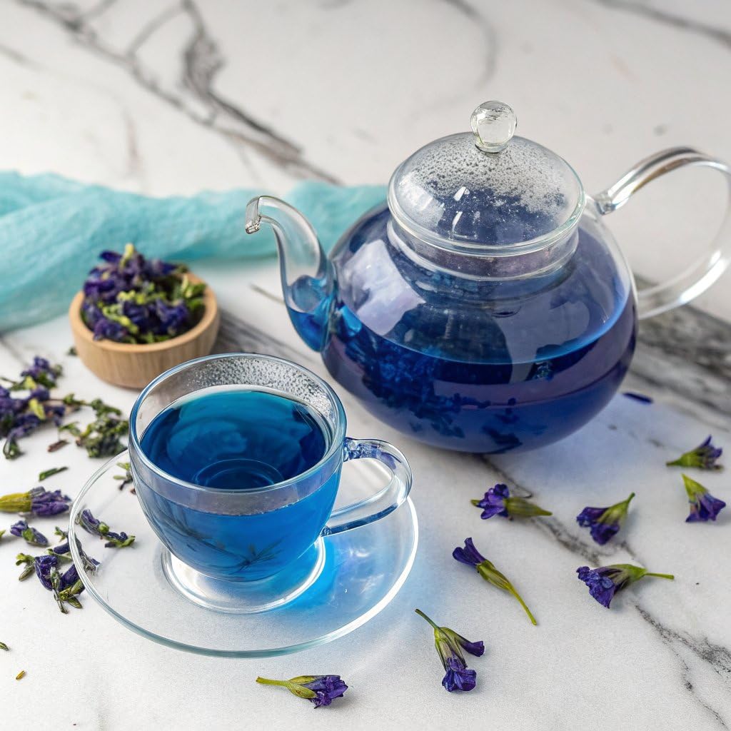 VAHDAM, Butterfly Pea Flower (15 Pyramid Bags) Vegan, Non-GMO | Delicate & Earthy | Direct From Source - Plant-Based Biodegradable | Brew Iced Tea