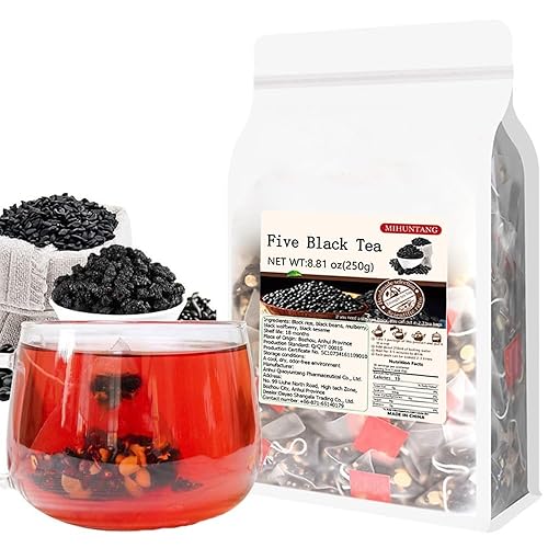 Wu hei tea 8.81oz (5g×50packets) Five black tea Mulberry black wolfberry tea Combination herbal tea bag ???250g