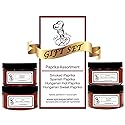 Paprika Assortment Set by Chef Cherie - Includes 4 different Seasonings - 1 each of Spanish Paprika, Hungarian Sweet Paprika, Hot Paprika, and Smoked