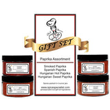 Paprika Assortment Set by Chef Cherie - Includes 4 different Seasonings - 1 each of Spanish Paprika, Hungarian Sweet Paprika, Hot Paprika, and Smoked