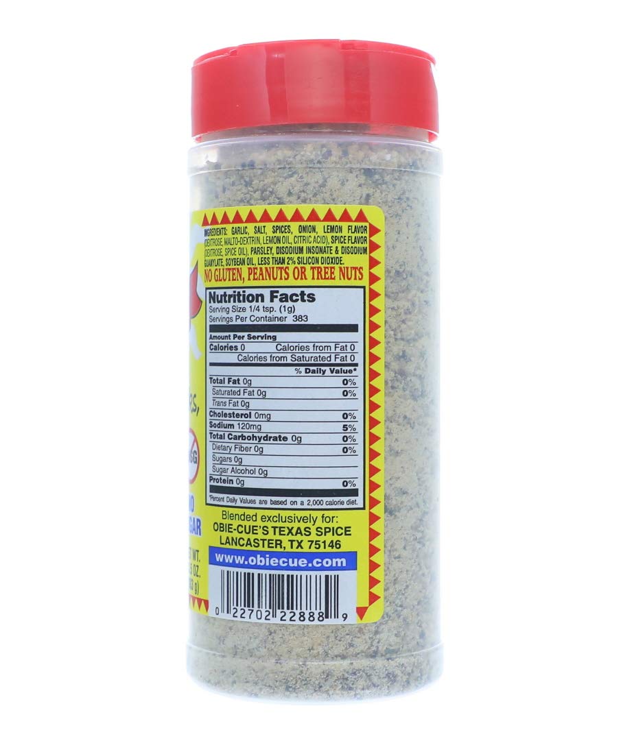 Obie-Cue's Sunshine Grilling Spice for Fish, Chicken, Steaks, Veggies & Chops (13.5 oz)