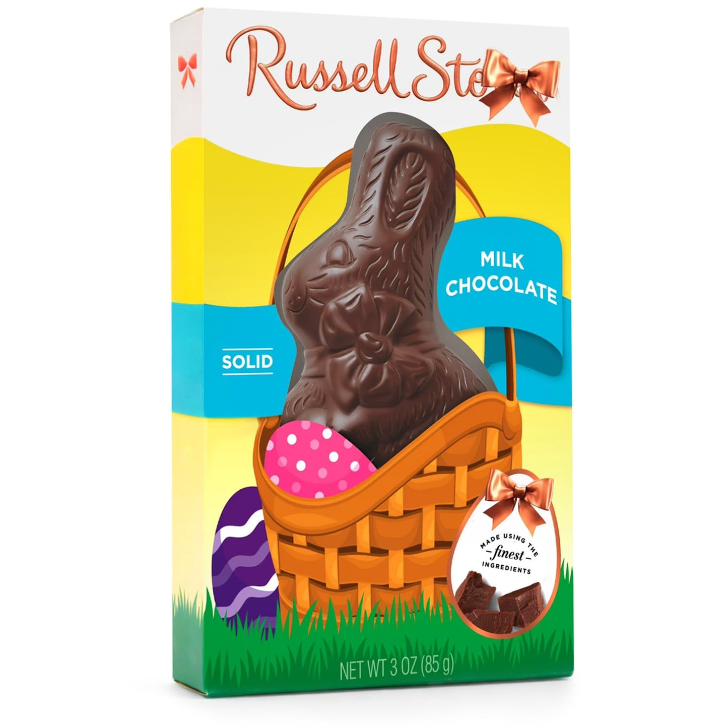 Solid Milk Chocolate Bunnies -Easter Chocolate Bunny Perfect for Easter Baskets or Sharing with Friends and Family 3 Oz