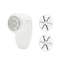 Amazon Basics Battery Operated Fabric Shaver for Clothes, Remove Pilling, Lint and Fuzz Removal, 6-Leaf Blades with Safety Lock, Portable, Includes 2