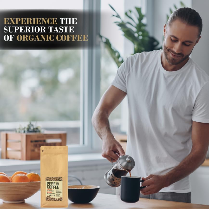 Pepe Coffee Organic Dark Roast Ground Coffee 2 lb 1-pack by Chef Pepe