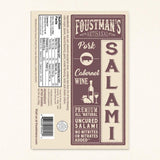 Foustman's Salami (Cabernet Wine) Artisanal, Nitrate-Free, Naturally Cured