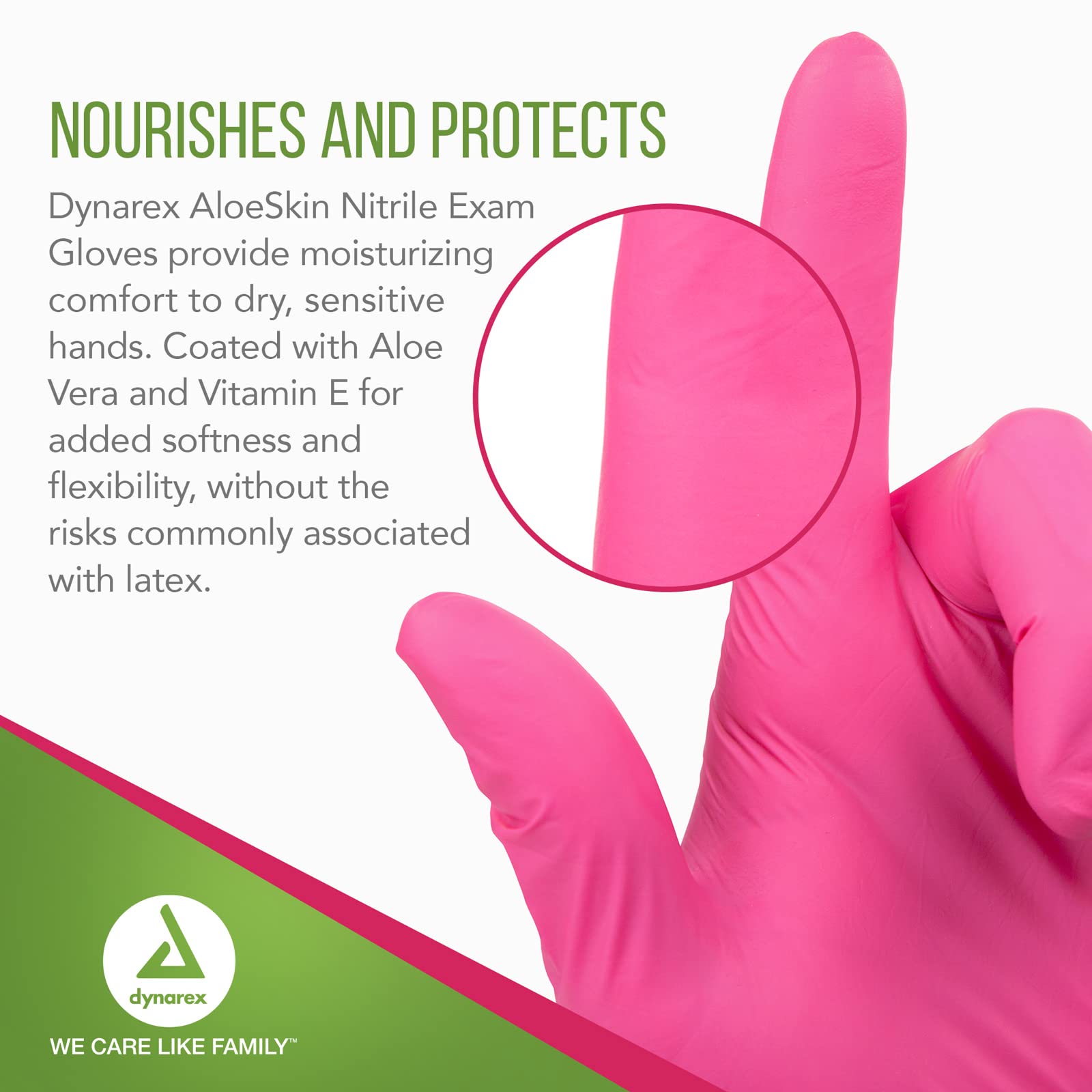 Dynarex Aloeskin Nitrile Gloves with Aloe, Powder Free - Small, 100 Gloves/10 Boxes, 1000 Count (Pack of 10)