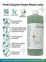 Fred's Enzyme Carpet Steam Juice - for Home Carpet Cleaning Machines, Deep-Cleaning & Pet-Stain Formula