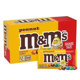 M&M’S Peanut Milk Chocolate Individually Wrapped Candy, Share Size Bulk Chocolate Candy for Movies, Party Favors, 78.48 Oz, 24 Ct
