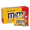 M&M’S Peanut Milk Chocolate Individually Wrapped Candy, Share Size Bulk Chocolate Candy for Movies, Party Favors, 78.48 Oz, 24 Ct