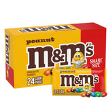 M&M’S Peanut Milk Chocolate Individually Wrapped Candy, Share Size Bulk Chocolate Candy for Movies, Party Favors, 78.48 Oz, 24 Ct