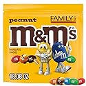 M&M'S Peanut Milk Chocolate Candy, Family Size, 18.08 oz Resealable Bulk Bag for Parties, Baking & Sharing