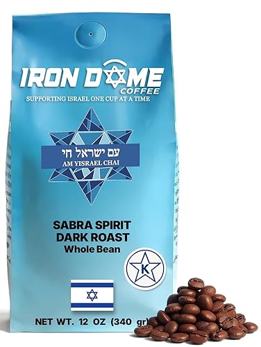 Iron Dome Coffee - Sabra Spirit Whole Bean Coffee, Dark Roast - Fresh Roasted Coffee Beans - Bold Rich Flavor - 12oz Bag - Inspired by the Heritage