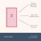 Bonjour Fête Gingham Valentine’s Day Guest Towels | Pink “Love You” Napkins for Galentine’s Parties, Girls Night & Bridal Showers | Paper Party