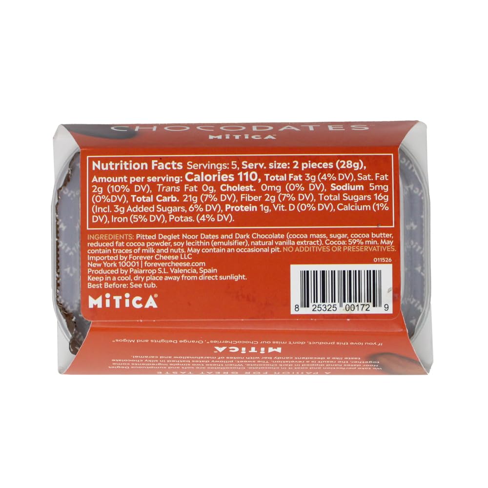 Mitica, Dates Chocolate Dark, 4.9 Ounce