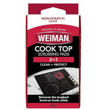 Weiman Cooktop Scrubbing Pads, 3 Count Scratch-Free Cleaning Pads for Cermaic, Glass Cooktop Surfaces, Removes Tough Burned-On Food & Residue