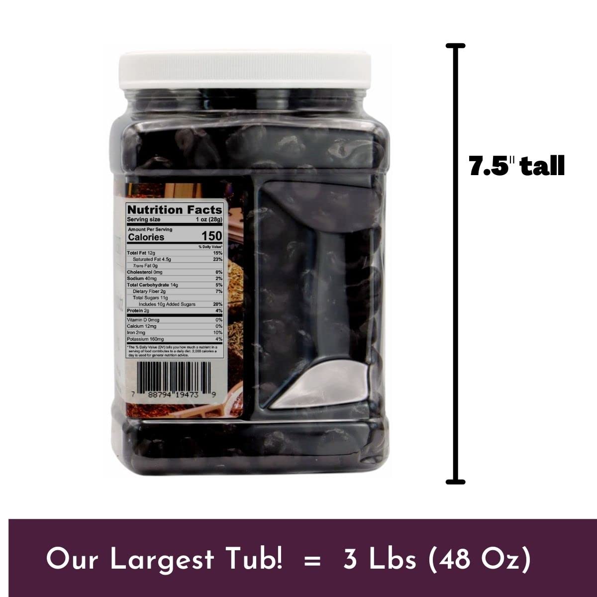 Dark Chocolate Covered Pecans - 3 Lb Tub
