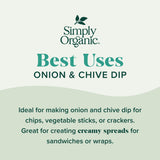 Simply Organic Onion & Chive Dip Mix, Certified Organic | 1 oz