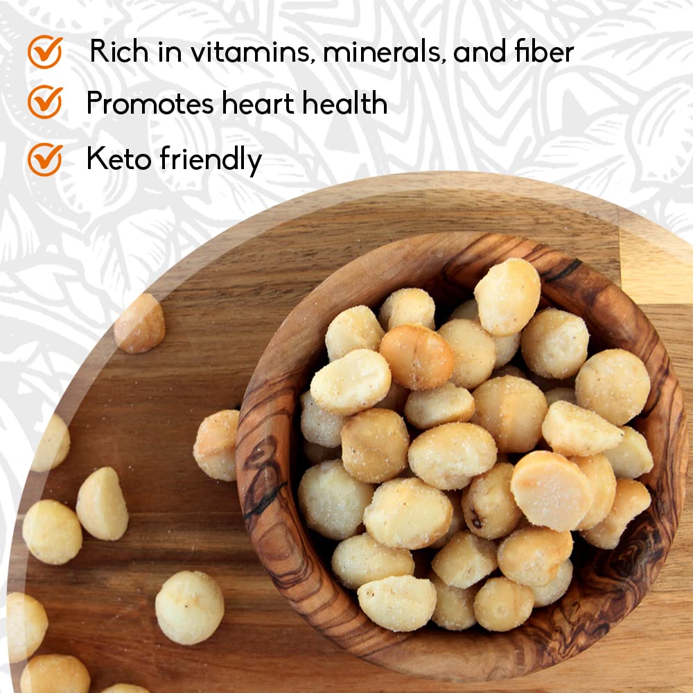 Macadamia Nuts | MacFarms Dry Roasted Macadamia Nuts 24 OZ (1 Pack) - Premium Roasted Nuts with Sea Salt Fresh From Hawaii, Sea Salt Flavored Healthy