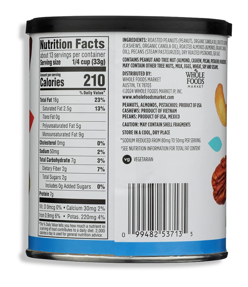 365 by Whole Foods Market Lightly Salted Mixed Nuts Peanuts, 15 OZ