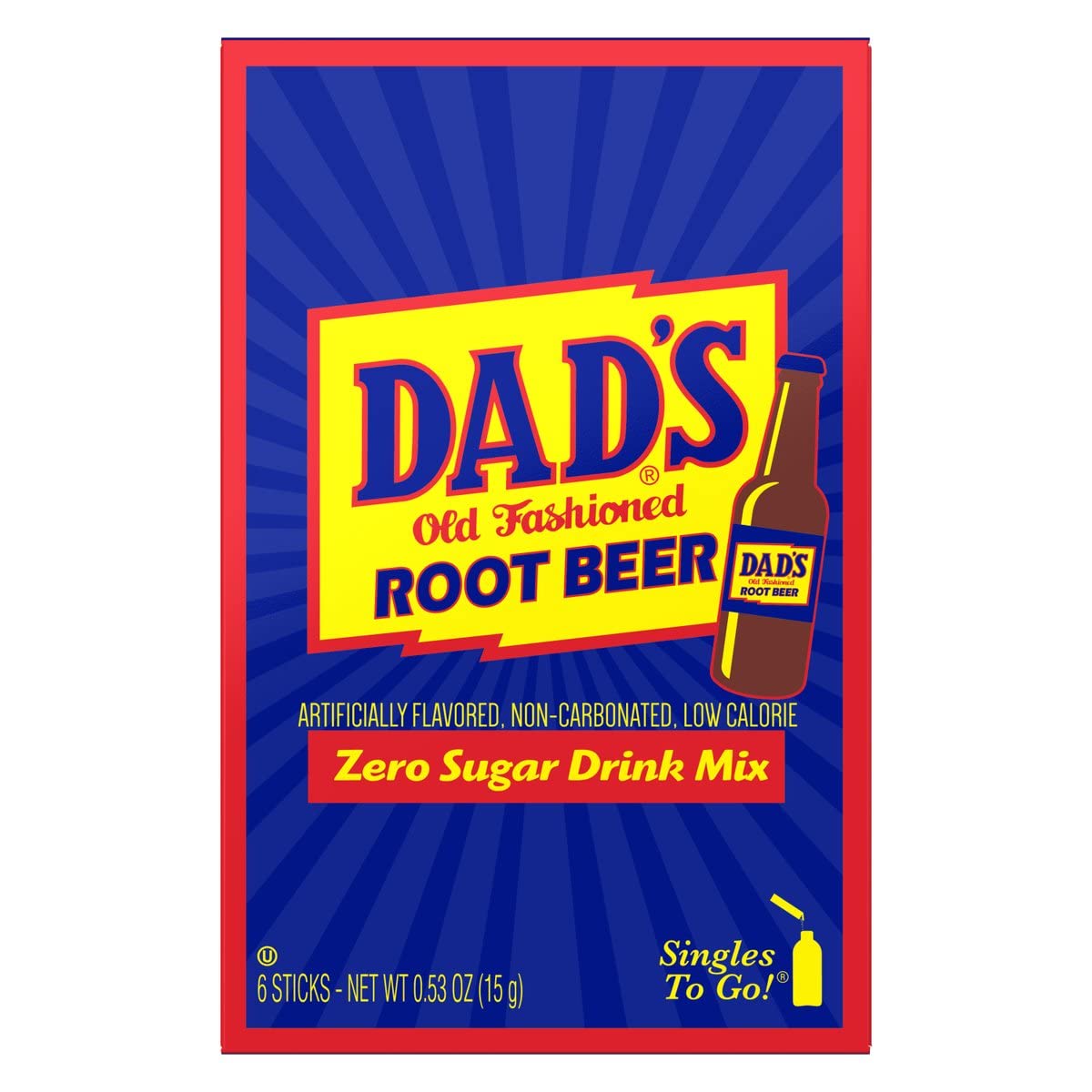 Dad's Old Fashion Rootbeer Singles To Go Drink Mix, 0.53 OZ, 6 CT