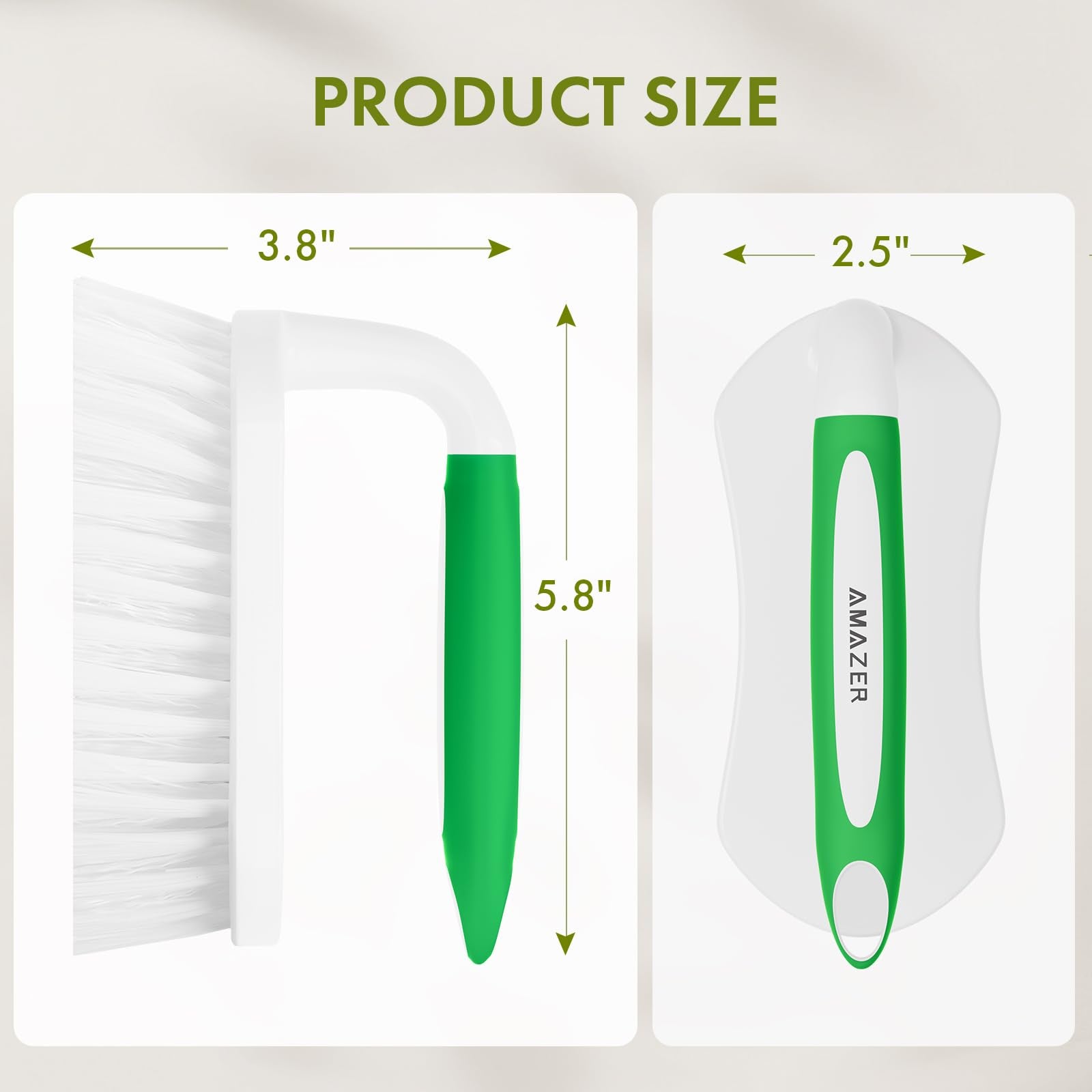 Amazer Scrub Brush for Cleaning Comfort Grip Shower Scrubber Stiff Bristles with Handle Heavy Duty Cleaner Brush for Tub Sink Carpet Floor - Pack of 2