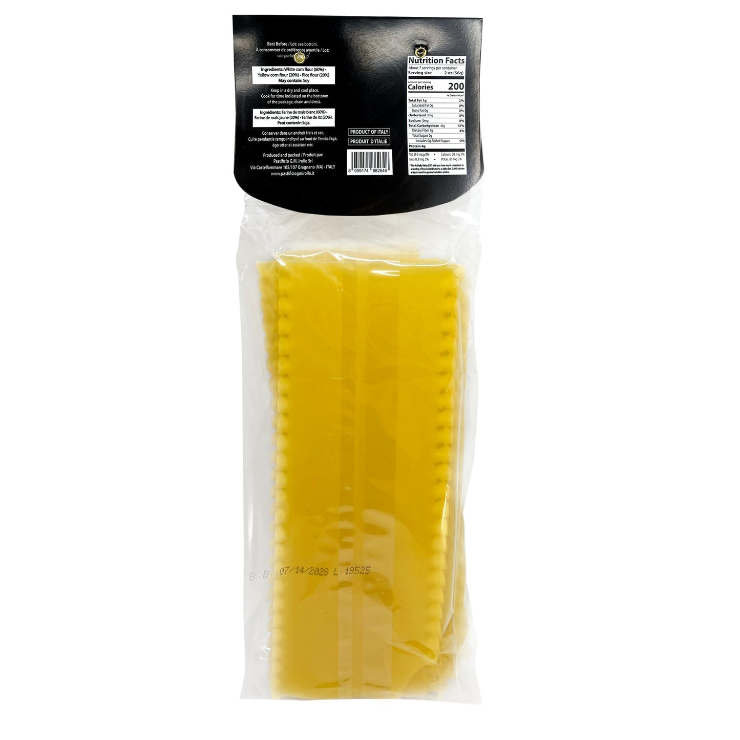 Sanniti by Irollo Gluten Free Curly Lasagna Pasta 17.6 oz, Corn & Rice Blend, Bronze Drawn - Authentic Italian Pasta Made in Italy