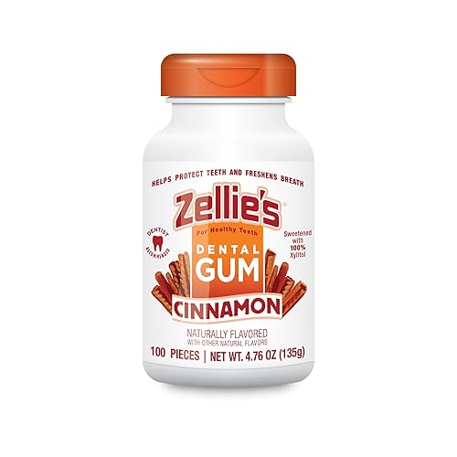 Zellie's | 100% Xylitol Cinnamon Chewing Gum | No Aspartame, Gluten Free, Vegan & Kosher (100 Count - Pack of 1)