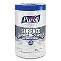 Purell Professional Surface Disinfecting Wipes, 7" x 8", Fresh Citrus, 110 Wipes Per Canister