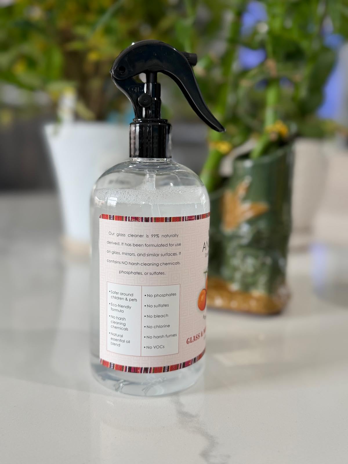 Angie's Special Touch Natural Glass & Mirror Cleaner, 99% Naturally Derived, No Harsh Chemicals, 16 fl oz