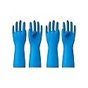 PACIFIC PPE 2 Pairs Reusable Dishwashing Cleaning Gloves with Latex Free, Cotton Lining, Kitchen Gloves, Blue, Medium