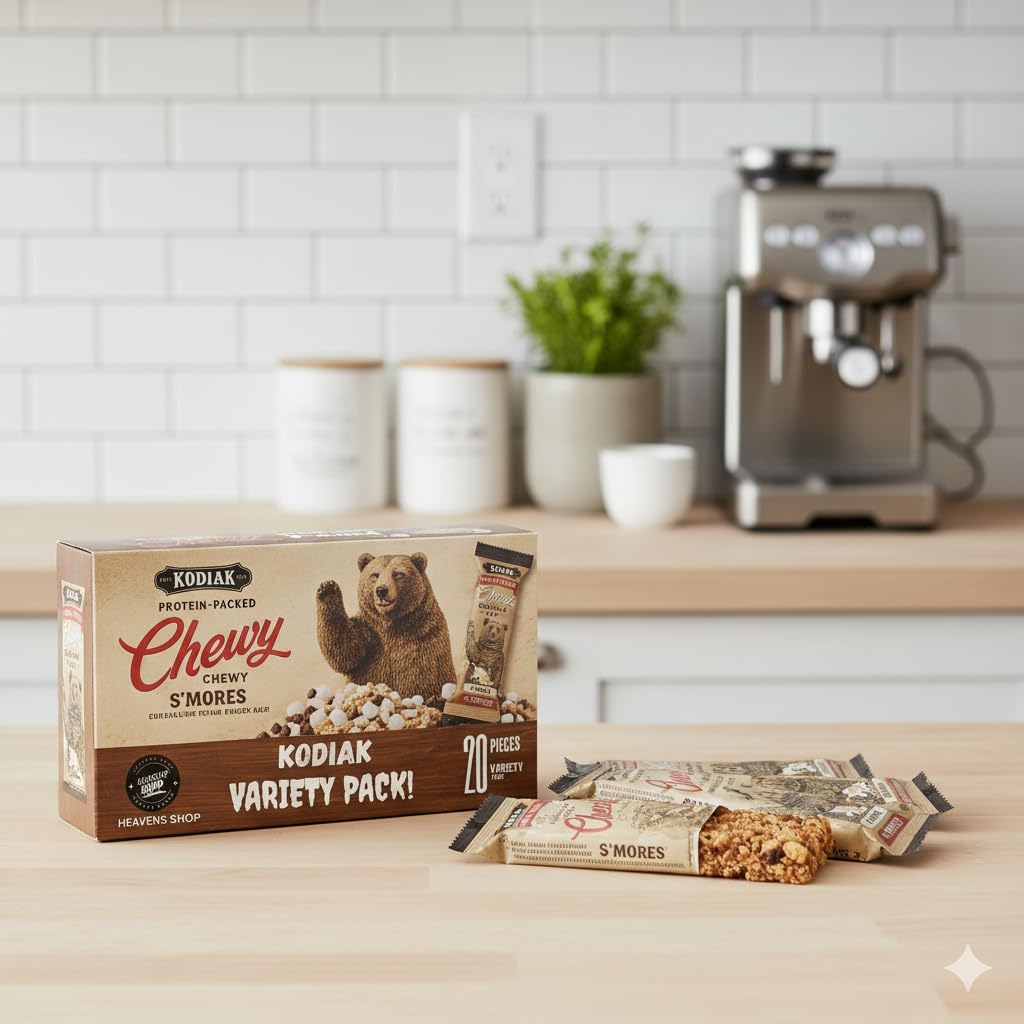 Kodia-k Chewy Granola Bars Variety Pack, 20 Count, Soft Chewy Snack Bars, Made with Whole Grains, Individually Wrapped