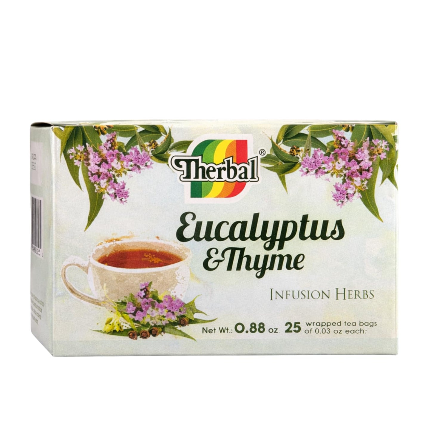 Té de Eucalipto & Tomillo (Eucalyptus & Thyme Tea) - 25 Tea Bags - 100% Natural, Vegan - Premium Therbal Brand