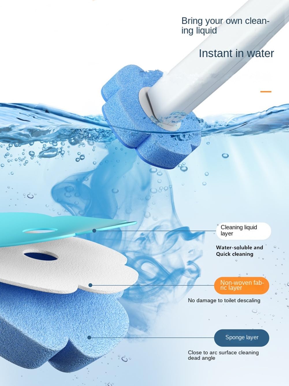 Disposable Toilet Brush with 24PCS Cleaner Refills, Bathroom Bowl Wand Holder Set for Sink Bathtub Wash Basin Mop Pool (Toilet Cleaning Kit)